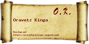 Oravetz Kinga névjegykártya