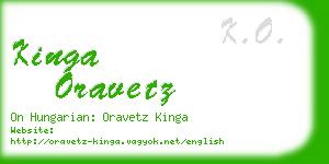 kinga oravetz business card